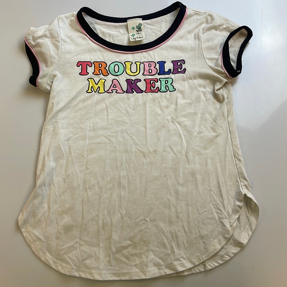 Lily Blue Kids Trouble Maker T-shirt                                      X18-21
